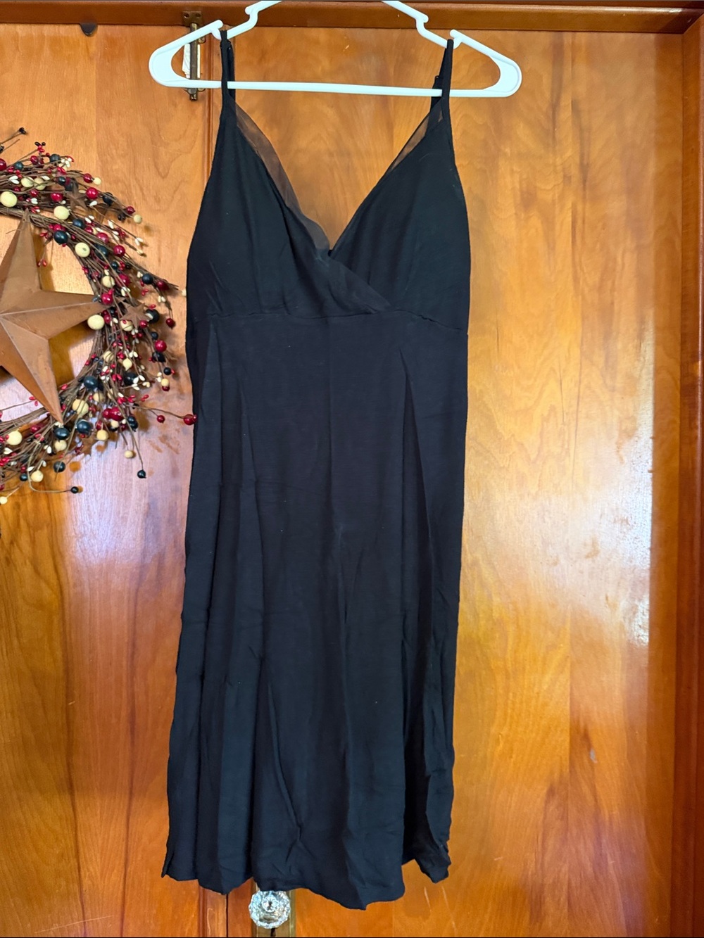 Target Black Slip Chemise with V-Neck